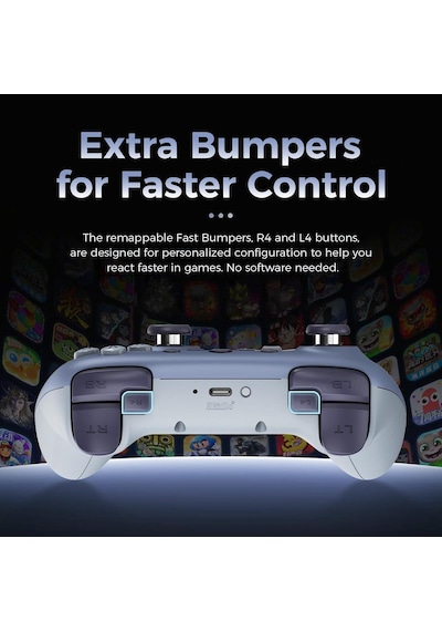 8bitdo Ultimate 2c Kablosuz 2.4g Oyun Kolu Blueberry Koyu Mavi