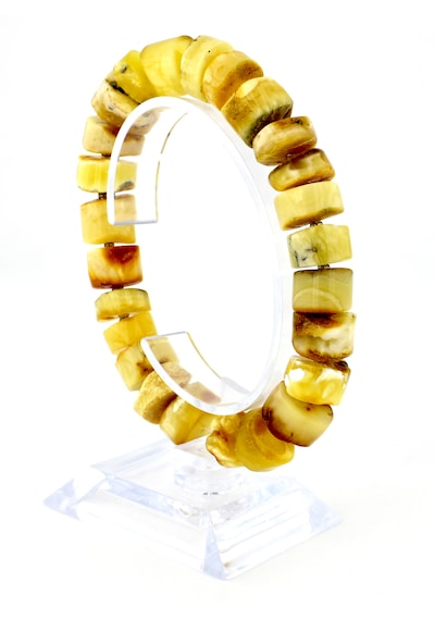 Kehribar Bileklik Amorf Tasarım Ambergold Blk23-137 Çok Renkli