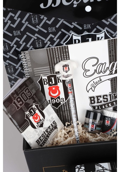 Dekomus Özel Kutulu Lisanslı Beşiktaş Beslenme Kabı Ve Kırtasiye Seti Altın