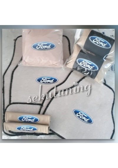 Fiesta Bej,Halı Paspas,Kılıf,Deri Yastık,Deri Kemer Pedi Set