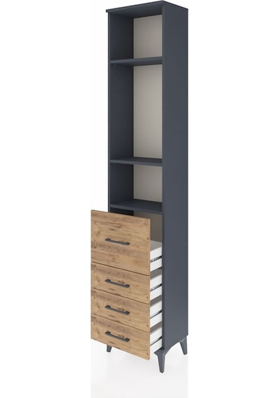 Arges Dolap 3 Raflı 4 Çekmeceli 44x30x221 Antrasit-çam Antrasit Arges Dolap 3 Raflı 4 Çekmeceli 44x30x221 Antrasit-çam Antrasit