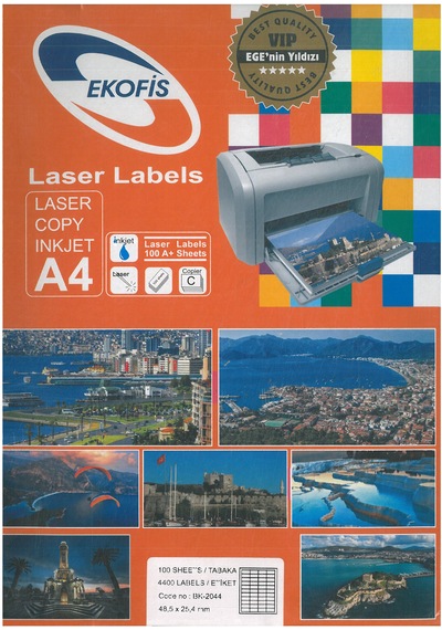Ekofis Lazer Etiket 48,5 25,4 4400 44 Lü 100 Sayfa 1