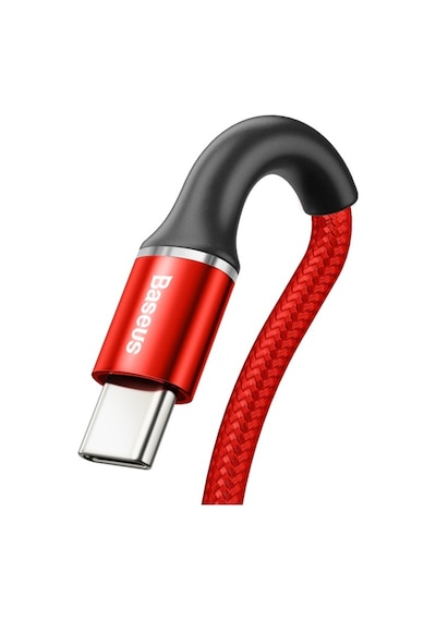 Baseus Halo Type-C 3A 1M Kablo Siyah / Kırmızı