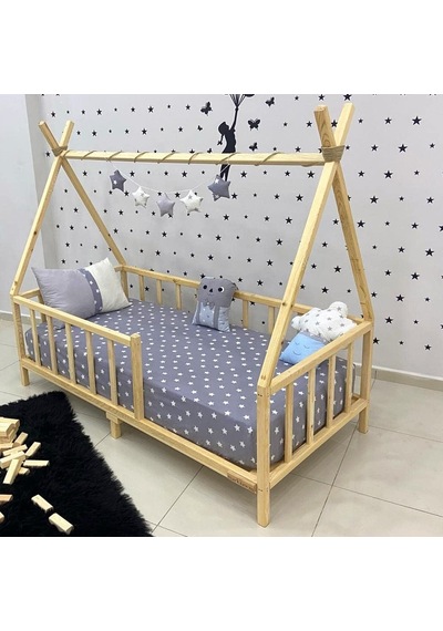 Markaawm Montessori Yatak Doğal Çam Ağacı Kızılderili 80x180 Genel