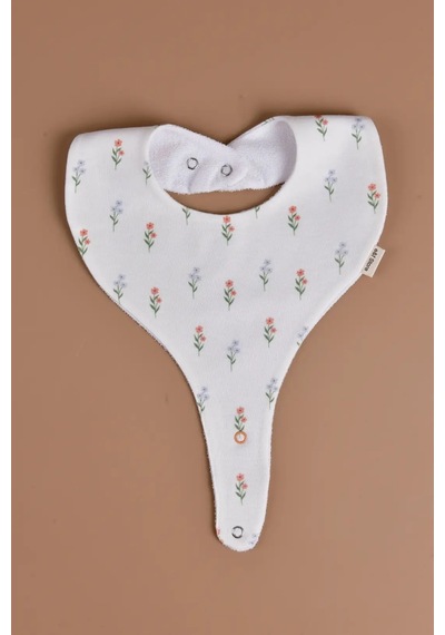 E&f Store Sıvı Geçirmez Emzik Tutucu Mama Önlüğü - Çiçekler Çok Renkli