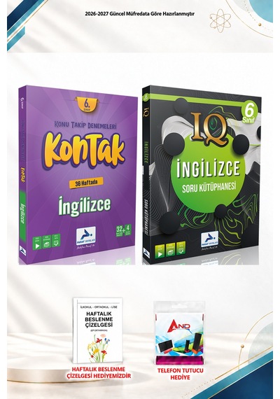 2026-2027 Paraf Yayınları 6. Sınıf 2 Kitap Seti - İngilizce Kontak + Iq