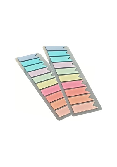 Sticky Notes Şeffaf Renkli Yapışkan Not Kağıtları Flama 2'li Set