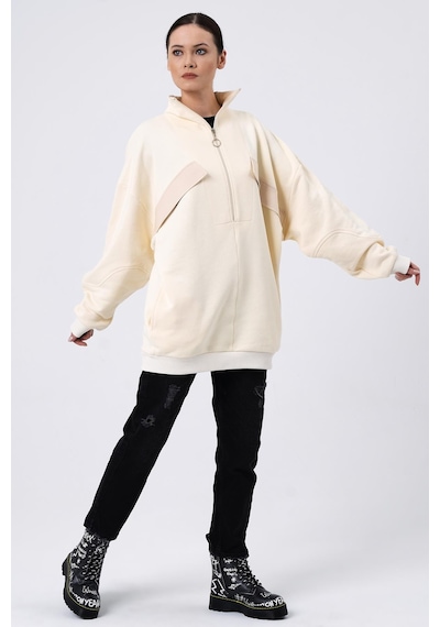 Alexander Gardi ALEXANDERGARDI SÜS CEPLİ OVERSİZE SWEATSHIRT (B22-398A)