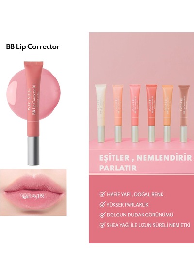 Cosmetics Bb Lip Corrector 01 Renk Eşitleyici Dudak Parlatıcısı, Pembe