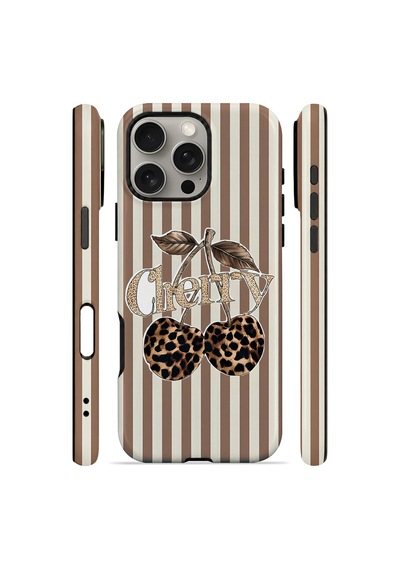Velvoria Valestra Cherry Leopar Apple Apple iPhone Uyumlu 16 Pro Max Magsafe Koruma Kılıfı Valestra Magline - Cherry Leopar