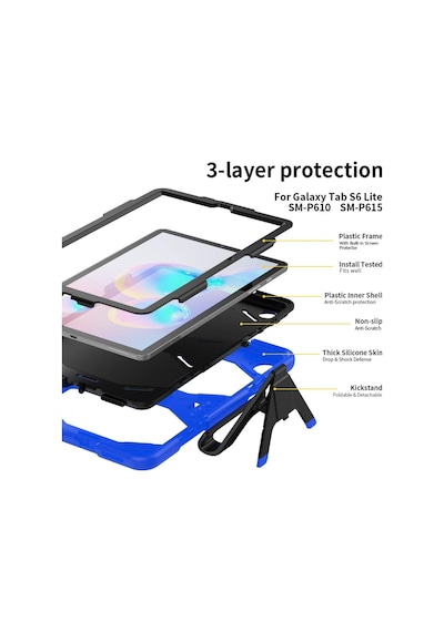 Newface - 82 - Samsung Galaxy Uyumlu T500 Tab A7 10.4 Kılıf Griffin Tablet Kapak - Csmo-tex - - Mavi