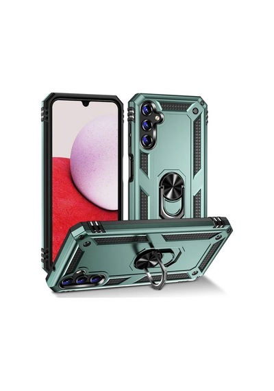 Samsung Galaxy A04s Kılıf Sofya Yüzüklü Silikon Kapak - Yeşil