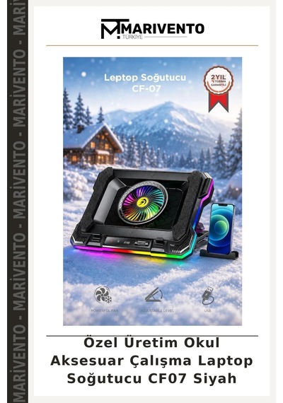 Özel Üretim Okul Aksesuar Çalışma Laptop Soğutucu Cf07 Siyah