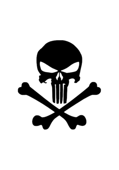 Punisher Kemikler Sticker 10 X 11 Cm