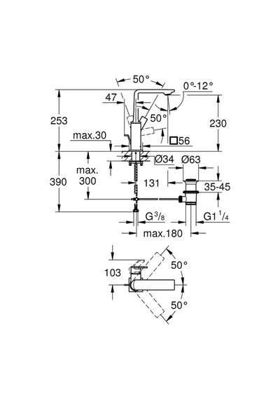 Grohe Allure Tek Kumandalı Lavabo Bataryası 1/2" L-Boyut 32146001