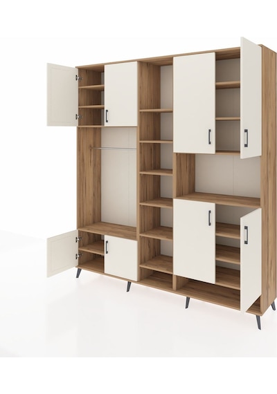 Hyperion Dolap 18 Raflı 8 Kapaklı Tek Askılı 220x44x243 Çam-aytaşı/çam Çok Renkli Hyperion Dolap 18 Raflı 8 Kapaklı Tek Askılı 220x44x243 Çam-aytaşı/çam Çok Renkli