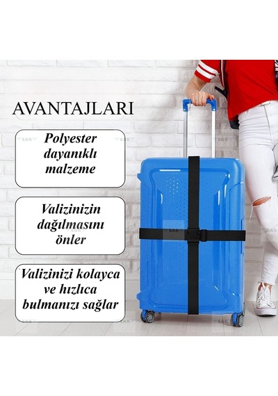Reaktör Siyah Valiz Bavul Emniyet Kemeri 1 Adet Siyah