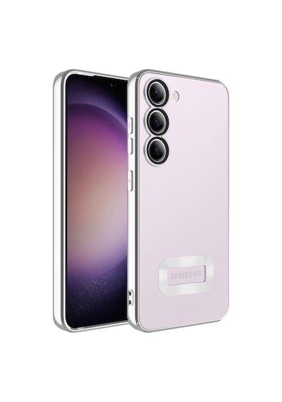 Noktaks - Samsung Galaxy Uyumlu S23 Plus - Kılıf Kamera Korumalı Tatlı Sert Omega Kapak - Gümüş