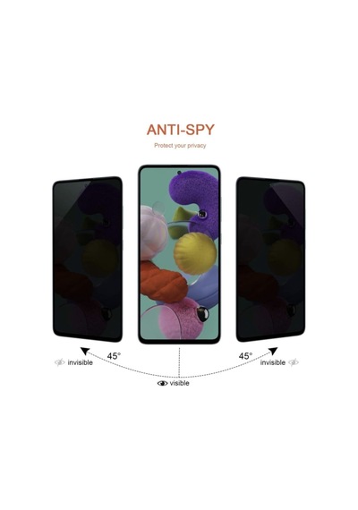 Oppo A15 A15s Uyumlu Hayalet -gizlilik Filitreli Görünmez Tam Kaplayan Kırılmaz Ekran Koruyucu