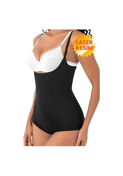 Uniquetrenders Kadın Lazer Kesim Ve Toparlayıcı Göğüs Altı Askılı Body Korse 3'lü Set Siyah