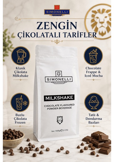 Simonelli Çikolata Aromalı Toz Milkshake Karışımı 1 KG