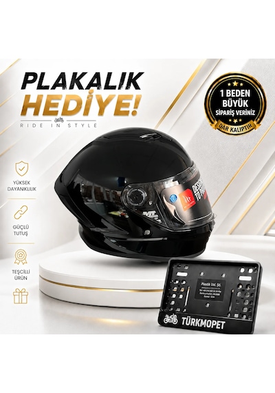 Mt Helmets Stinger 2 Solid Güneş Vizörlü Full Face Kapalı Kask + Plakalık Pembe
