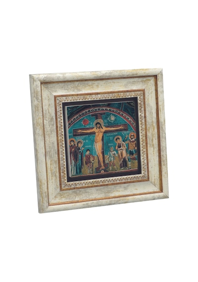 Kapadokya Göreme Karanlık Kilise Freski - İsa Mesih'in Çarmıha Gerilişi Baskılı Taş Tablo 20x20