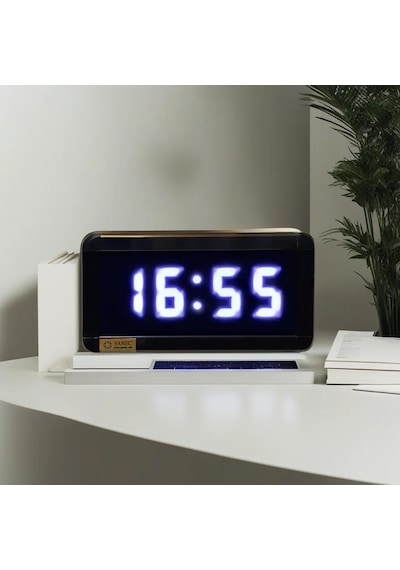 Dijital Led Duvar Ve Masa Saati - Beyaz Kasa Ölçüleri: 7x17 Cm