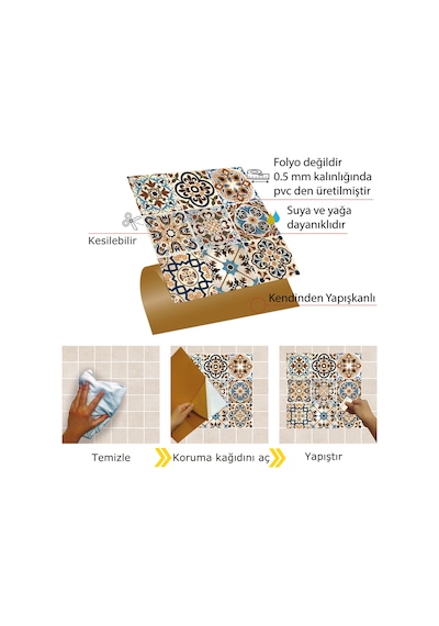 Tink Fas 019 Karma Desenli Pvc Karo 30X30 Cm