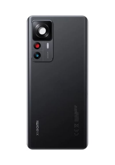 Xiaomi Mi 12t Siyah Kamera Camlı Arka Cam Batarya Pil Kapağı Telefon Arka Kapak 84612789
