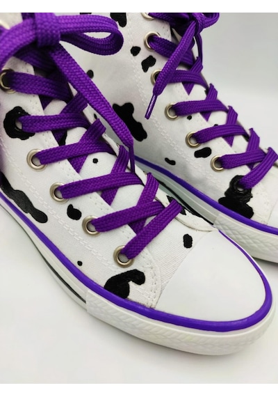 El Boyaması Milk Convers Modeli Sneaker Günlük Spor Ayakkabı (518920489) Beyaz