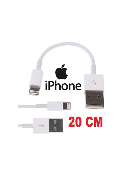 20 cm. USB to Lightning Kısa Data & Şarj Kablosu