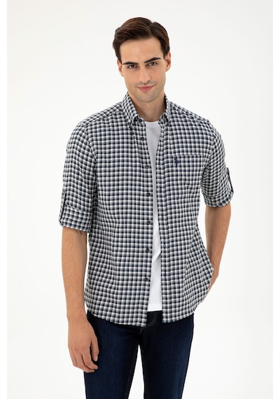 U.s. Polo Assn. Erkek Lacivert Gömlek Desenli 50296628-vr033 Lacivert
