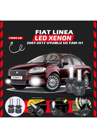 Fiat Linea 2007-2017 Sis Farı Uyumlu Şimşek Etkili Led Xenon Premium Series H1