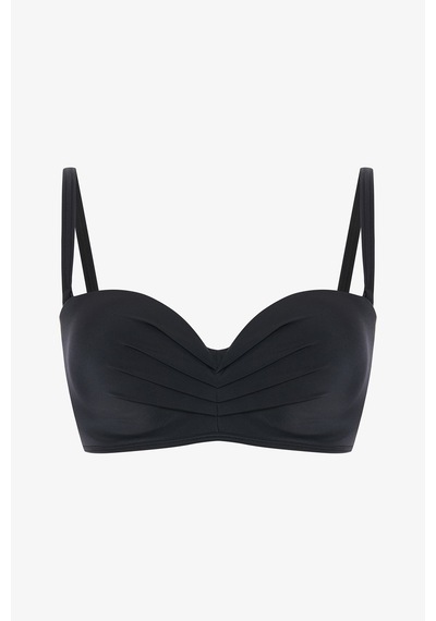 Penti Siyah Lotus Çizgili Toparlayıcı Balenli Balconette Bikini Üstü