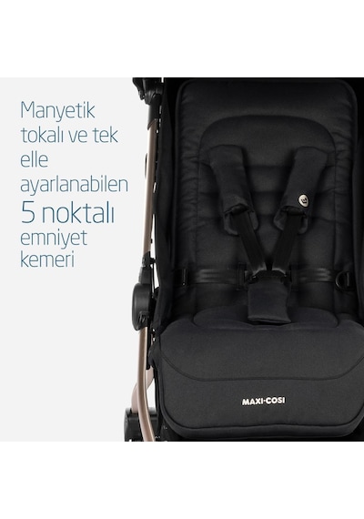 Maxi-Cosi Eva Otomatik Katlanan Kompakt Bebek Arabası Essential Black Champagne