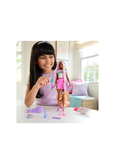 Barbie Gökkuşağı Saçlar Bebeği Kahverengi Saçlı Jjp08