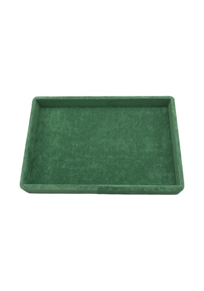 Yerli Üretim Küçük Boy Süet Kumaş Yeşil 22/14 Cm Servis Tablası