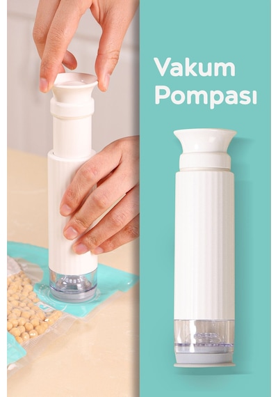 1 Adet Manuel Vakum Pompası Beyaz