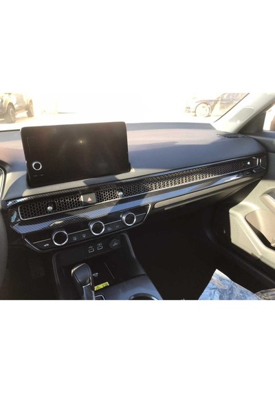 Honda Civic Fe1 2022 Uyumlu Göğüslük Kaplama 2 Parça Karbon