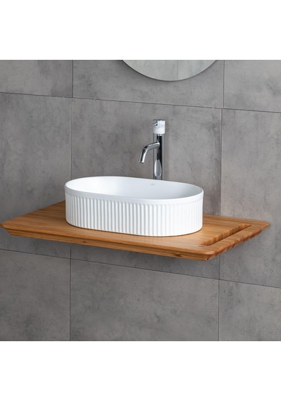 Lena Tezgahüstü Lavabo E-w1002mb Mat Beyaz Mat Beyaz