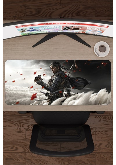 Ghost Of Tsushima Kaymaz Dikişli Kauçuk Oyuncu Mousepad V2 - 70x30 Xl Gaming Mouse Pad Fare Altlığı
