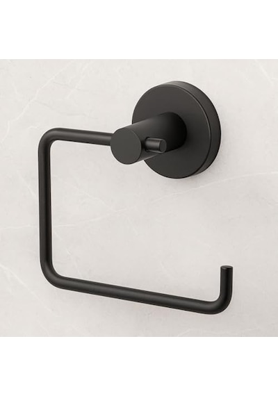 Siyah Kapaksız Wc Kağıt Aparatı Vidalı Paslanmaz Metal Duvar Tipi Tuvalet Kağıtlık Banyo Aksesuarı Diğer