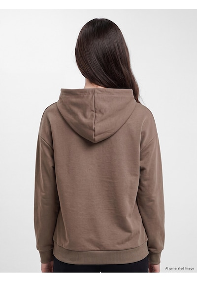 Lcw Everyday Kahverengi Soft Touch Oversize Kadın Fermuarlı Sweatshirt