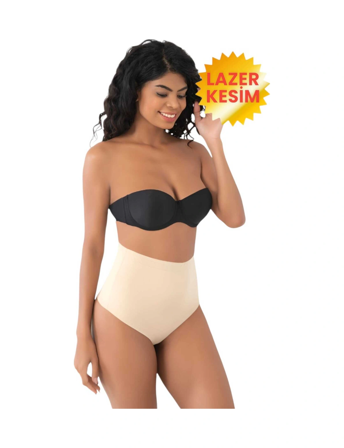 Tezzgelsin Kadın Lazer Kesim Ve Toparlayıcı String Korse Ten Rengi