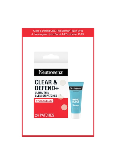 Neutrogena Hydro Boost Jel Temizleyici 15 ML + Clear & Defend Ultra Thin Blemish Patch 24’lü
