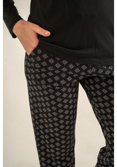 Pierre Cardin Kadın Siyah Uzun Kol Pijama Takım Pc9289-s-v1 Pc9289-s-v1