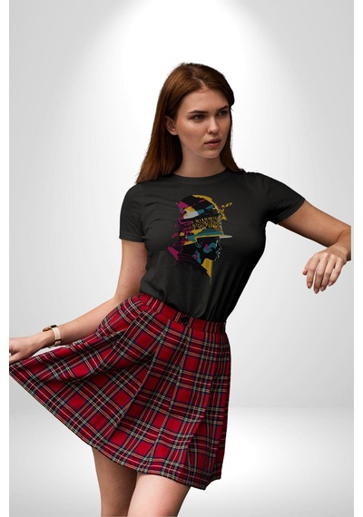 Canlı Afrobeat Füzyon Renkli Siluet Unisex Unisex Siyah Organik Baskılı T-shirt Penye Yüksek Kalite Siyah