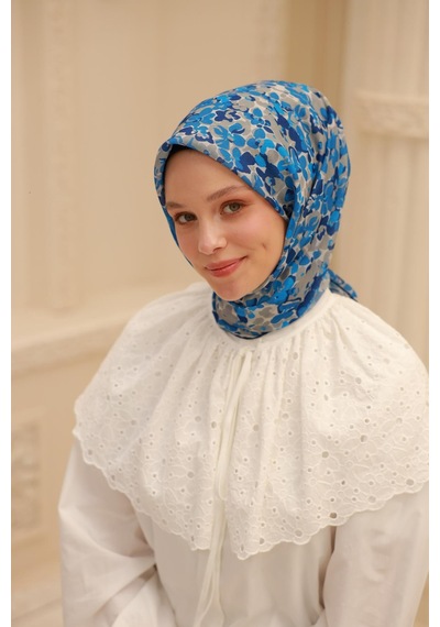 Silk Home Soft Eşarp 73081-24 Gümüş, Gri, Mavi, Lacivert
