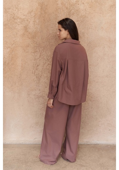 Mai Collection Mai Studios Co. Mirabella Açık Bordo Gömlek Pantolon Takım Acık Bordo